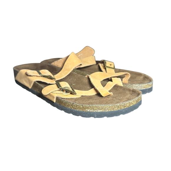 White Mountain Women's Footbeds Sandals Tan Suede Adjustable Comfort Size 8M - Picture 11 of 12